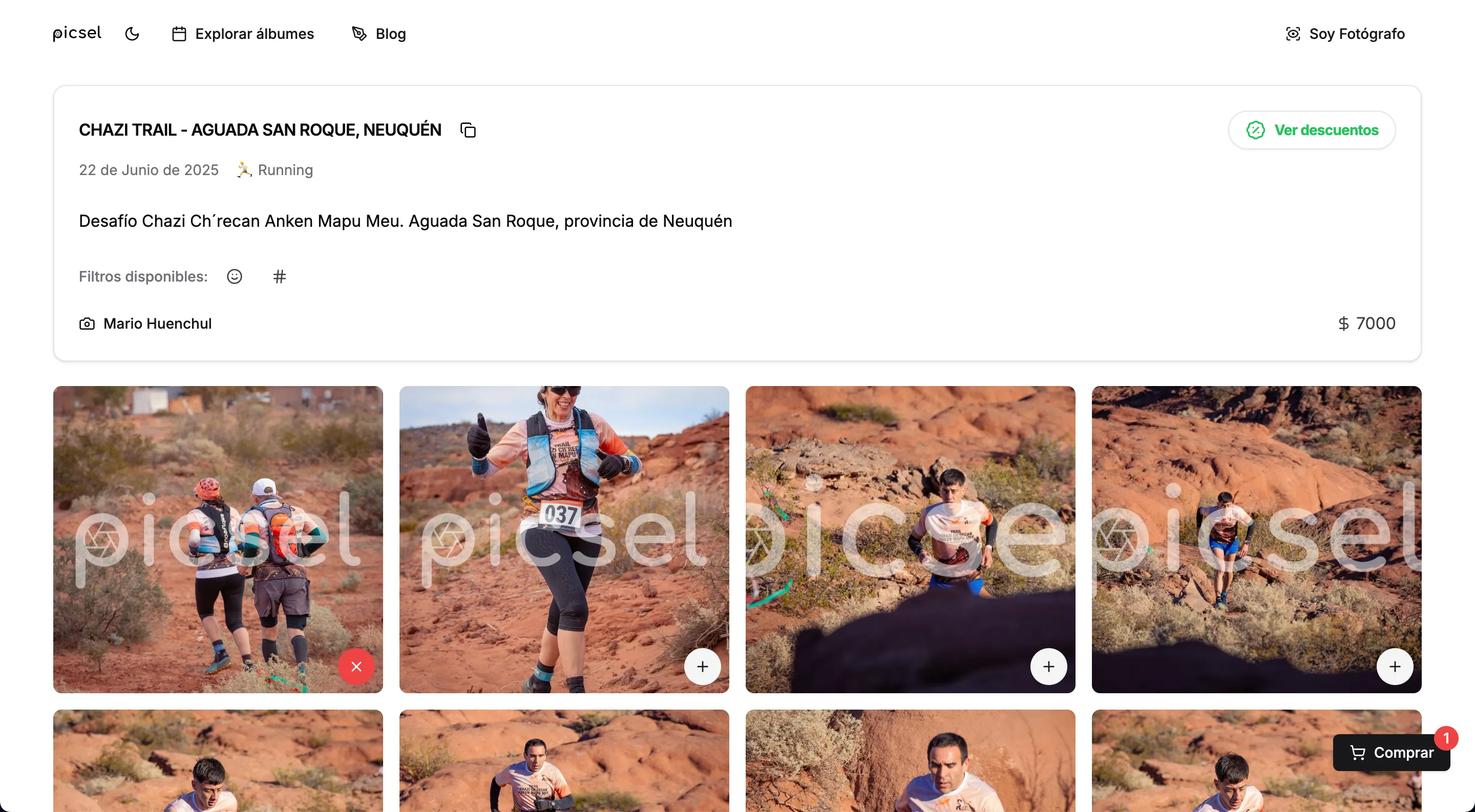 Filtros disponibles para encontrar tus fotos